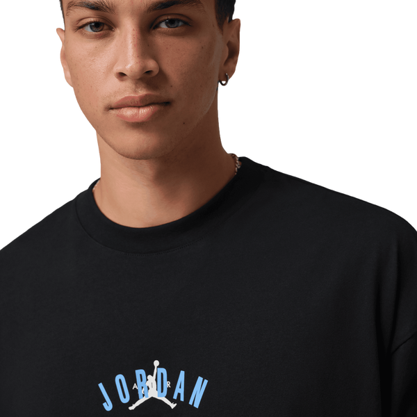 Jordan Back Stretch Oversized Short Sleeve Crew - Men's - Black/University Blue - Image 3
