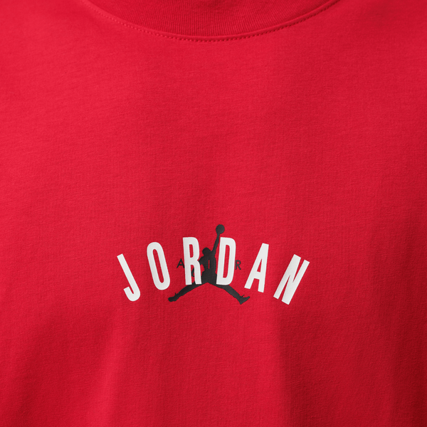 Jordan Back Stretch Oversized Short Sleeve Crew - Men's - Fire Red/White - Image 3
