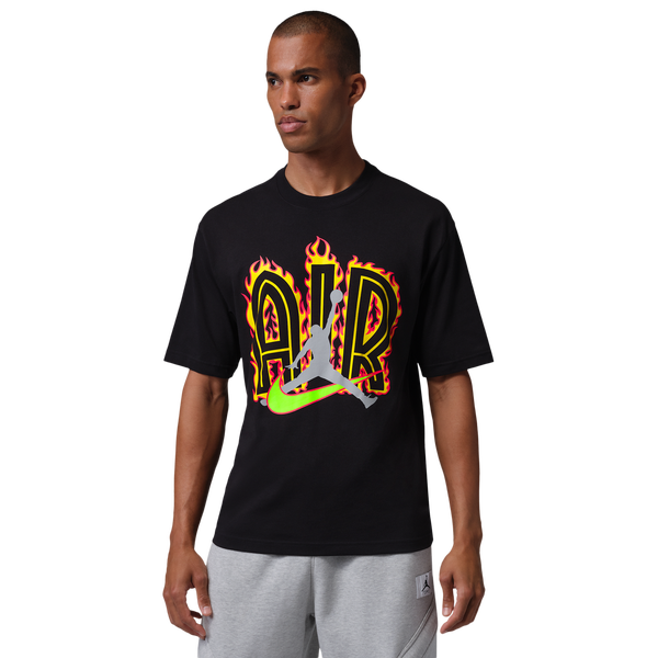 Jordan Air Scrpt Gfx Ss Crew - Men's - Black