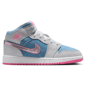 Jordan Air Jordan 1 Mid - Girls' Grade School - Cobalt Bliss/Pink Glow/White