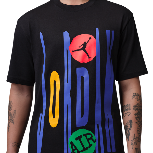 Jordan Technicolor WM Graphic Short Sleeve Crew - Men's - Black - Image 3