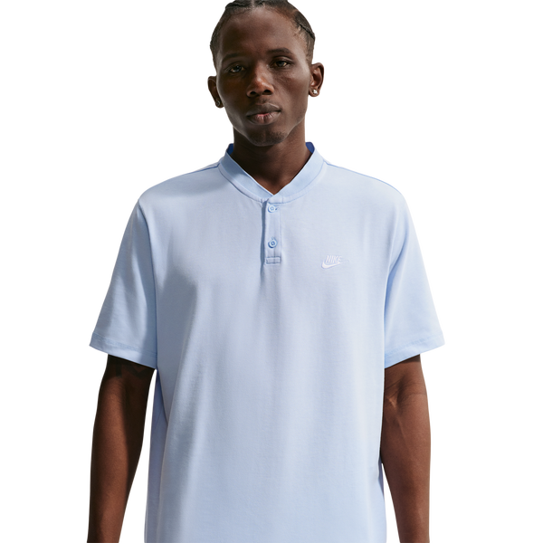 Nike Club SS Henley - Men's - Hydrogen Blue/Hydrogen Blue/White