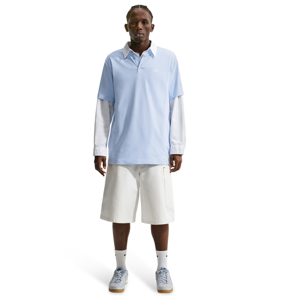 Nike Club SS Henley - Men's - Hydrogen Blue/Hydrogen Blue/White - Image 4