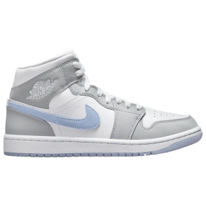 Jordan AJ 1 Mid - Women's - White/Aluminum/Wolf Grey