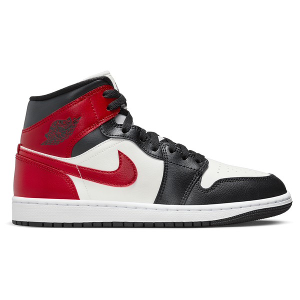 Jordan AJ 1 Mid - Women's - Black/Red/White