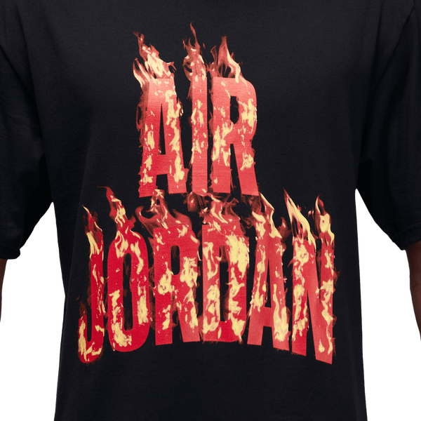 Jordan AJ 5 Fire '85 Short Sleeve Crew - Men's - Black/Red - Image 3