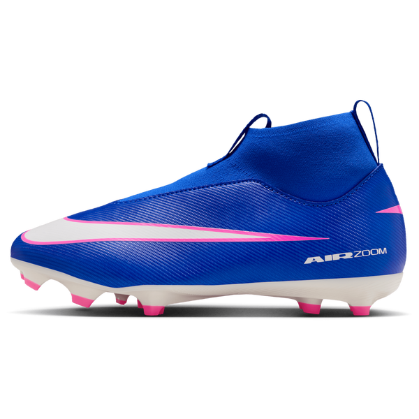 Nike JR Zoom Superfly 10 Acad FG/MG - Boys' Grade School - White/Racer Blue - Image 2