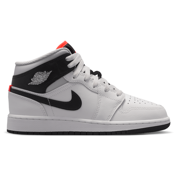 Jordan AJ 1 Mid - Boys' Grade School - Summit White/Black/Infrared