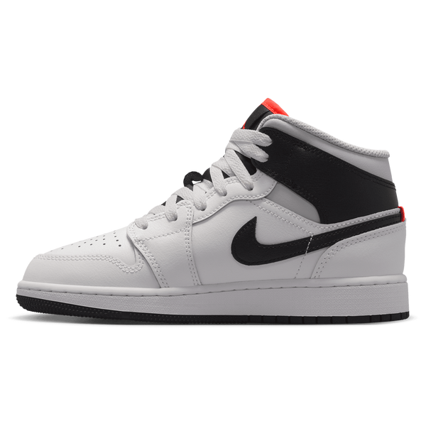 Jordan AJ 1 Mid - Boys' Grade School - Summit White/Black/Infrared - Image 2
