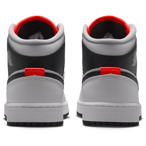 Jordan AJ 1 Mid - Boys' Grade School - Summit White/Black/Infrared - Image 3