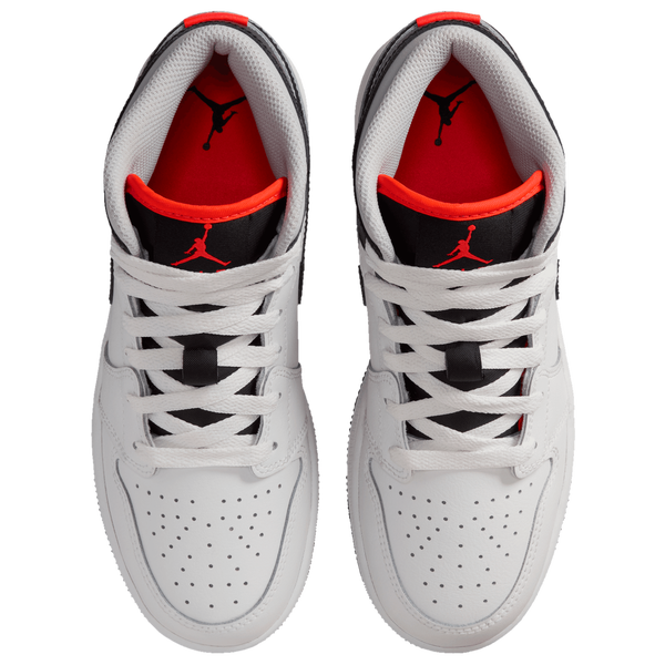 Jordan AJ 1 Mid - Boys' Grade School - Summit White/Black/Infrared - Image 4
