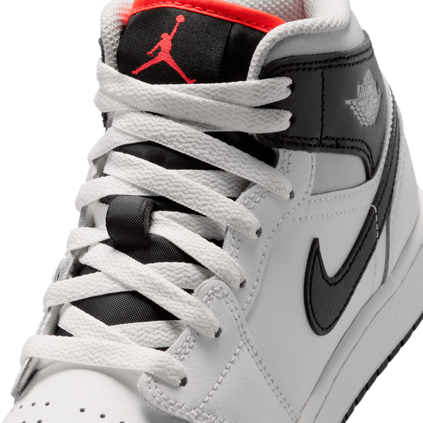 Jordan AJ 1 Mid - Boys' Grade School - Summit White/Black/Infrared - Image 7