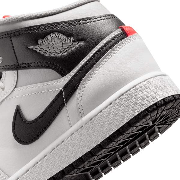 Jordan AJ 1 Mid - Boys' Grade School - Summit White/Black/Infrared - Image 8
