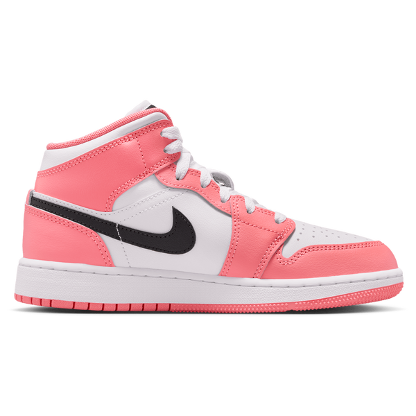 Jordan Jordan 1 Mid - Girls' Grade School - Pink Gaze/Black/White