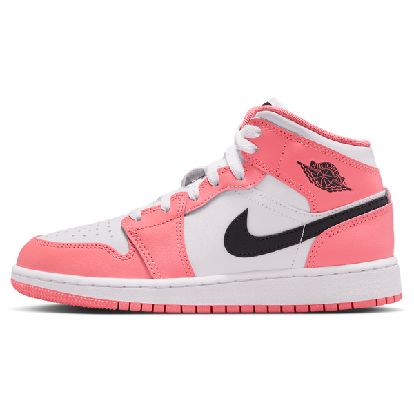 Jordan Jordan 1 Mid - Girls' Grade School - Pink Gaze/Black/White - Image 2