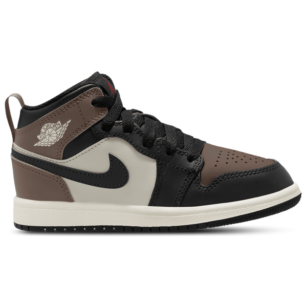 Jordan AJ 1 Mid - Boys' Preschool - Black/Phantom/Univ Red