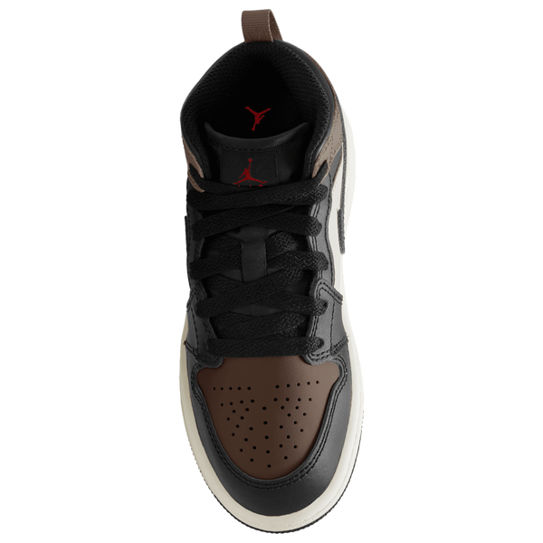 Jordan AJ 1 Mid - Boys' Preschool - Black/Phantom/Univ Red - Image 3