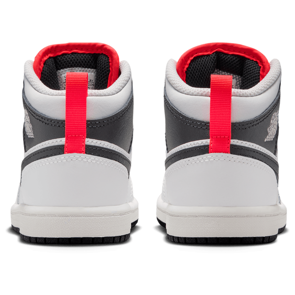 Jordan AJ 1 Mid - Boys' Preschool - Summit White/Black/Infrared - Image 2