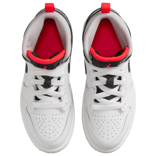 Jordan AJ 1 Mid - Boys' Preschool - Summit White/Black/Infrared - Image 3