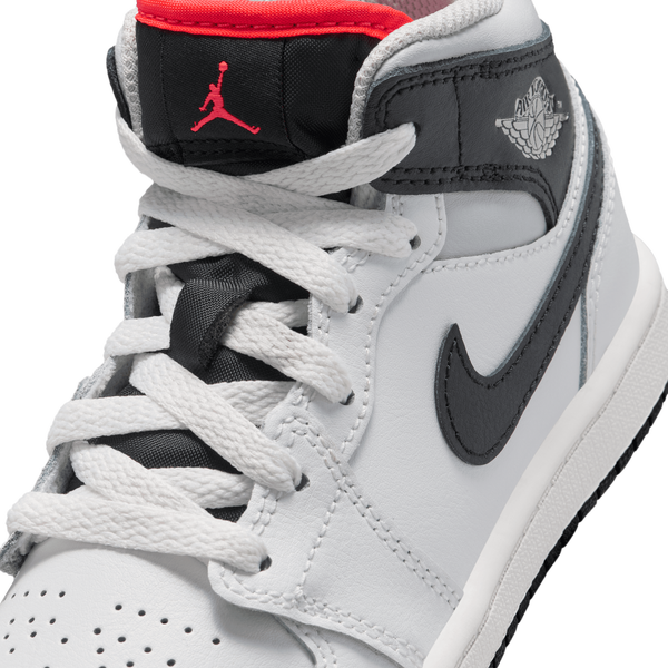 Jordan AJ 1 Mid - Boys' Preschool - Summit White/Black/Infrared - Image 6