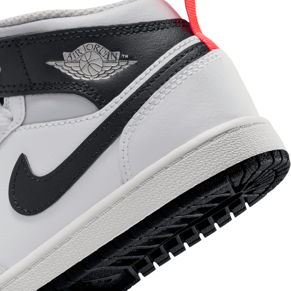 Jordan AJ 1 Mid - Boys' Preschool - Summit White/Black/Infrared - Image 7