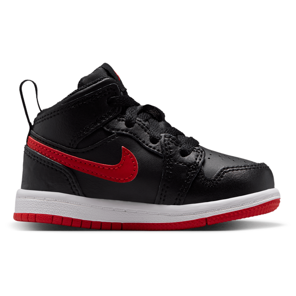 Jordan AJ 1 Mid - Girls' Toddler - Black/Univ Red/White