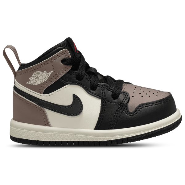 Jordan AJ 1 Mid - Girls' Toddler - Black/Phantom/Univ Red