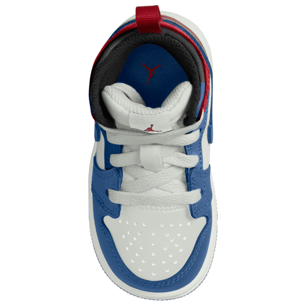 Jordan AJ 1 Mid - Girls' Toddler - True Blue/Varsity Red/Summit White - Image 3