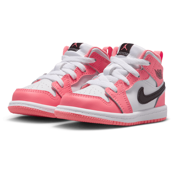 Jordan AJ 1 Mid - Girls' Toddler - Pink Gaze/Black/White - Image 6