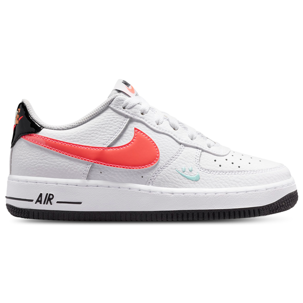 Nike Air Force 1 - Boys' Grade School - Black/White/Flash Crimson