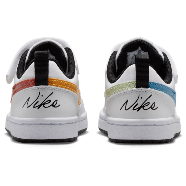 Nike Court Borough Low Win - Boys' Preschool - White/Current Blue/Picante Red - Image 3
