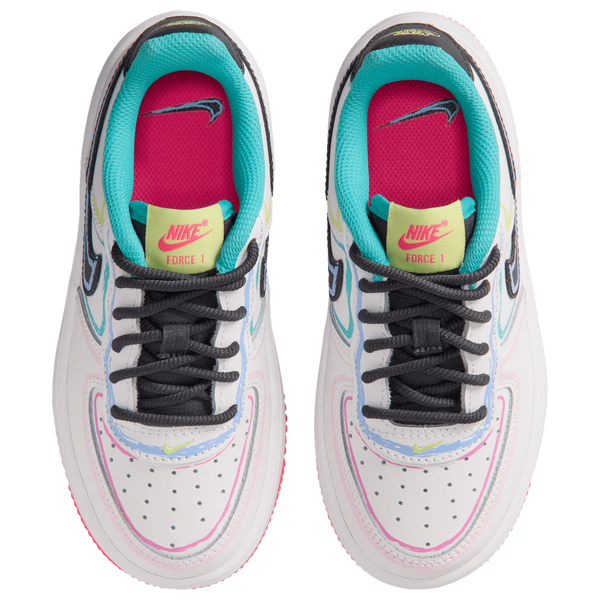 Nike Force 1 Low Lace - Boys' Preschool - White/Hyper Pink/Anthracite - Image 4