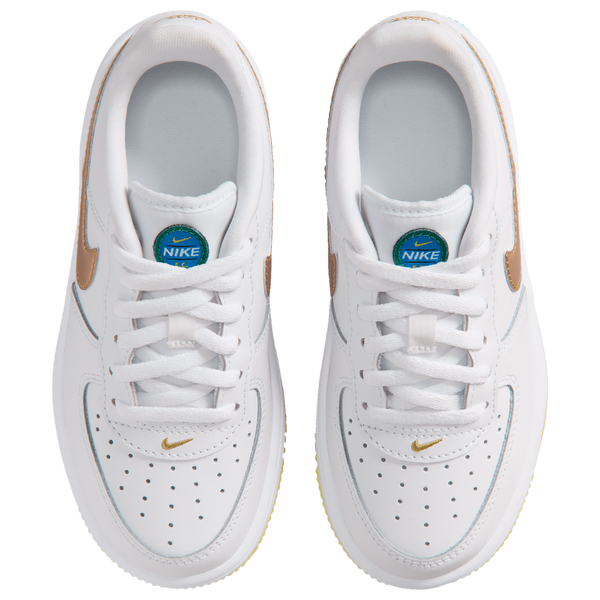 Nike Force 1 Low Wc Lace - Boys' Preschool - Soar/Metallic Gold/White - Image 4