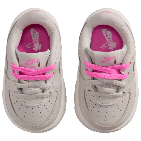 Nike Force 1 Low Lace FL - Boys' Toddler - Light Bone/Light Bone/Playful Pink - Image 4