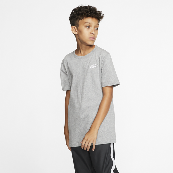 Nike Futura T-Shirt - Boys' Grade School - White/Dark Grey Heather - Image 2