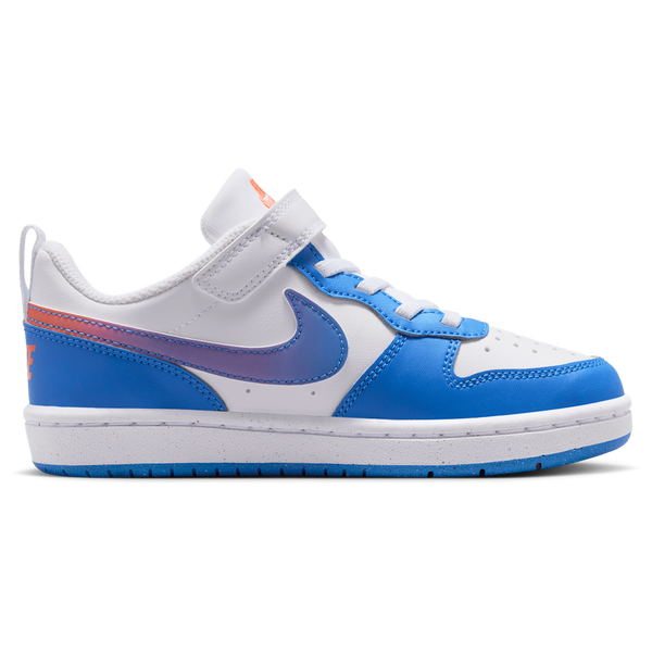 Nike Court Borough Low - Boys' Preschool - White/Bright Violet/Blue Crystal