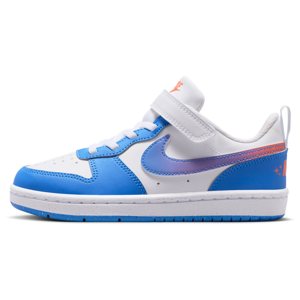 Nike Court Borough Low - Boys' Preschool - White/Bright Violet/Blue Crystal - Image 2