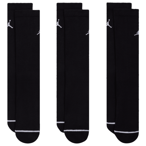 Jordan Everyday 3 Pack Cushion Crew Socks - Men's - Black/White - Image 2