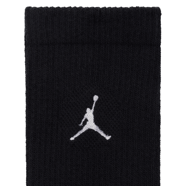 Jordan Everyday 3 Pack Cushion Crew Socks - Men's - Black/White - Image 4