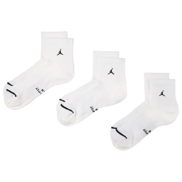 Jordan Everyday 3 Pack Cushion Ankle Socks - Men's - White/White