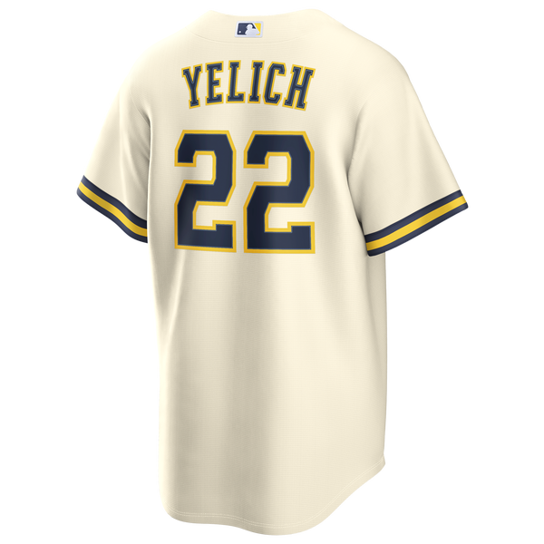 New Era Milwaukee Brewers Home Replica Jersey - Men's - White - Image 5