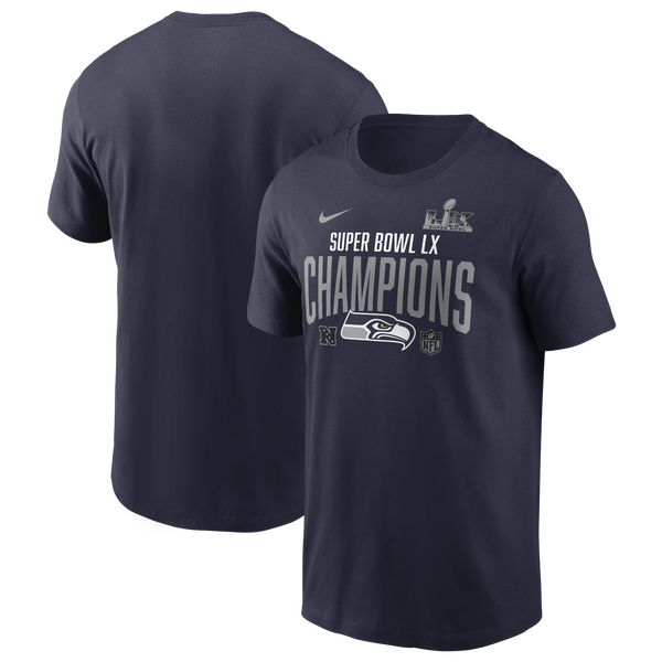 Nike Seahawks Champions Short Sleeve T-Shirt - Men's - Navy