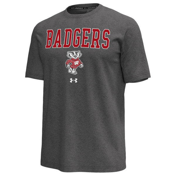 Under Armour Wisconsin Arch Logo Icon T-Shirt - Men's - Black