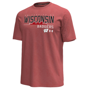 Under Armour Wisconsin Wordmark Icon T-Shirt - Men's - Flawless Red