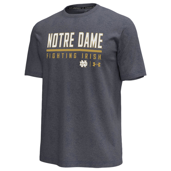 Under Armour Notre Dame Wordmark Icon T-Shirt - Men's - Navy