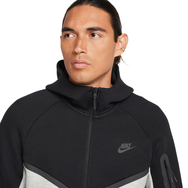 Nike Tech Fleece Full-Zip Windrunner Hoodie - Men's - Black/Grey - Image 3