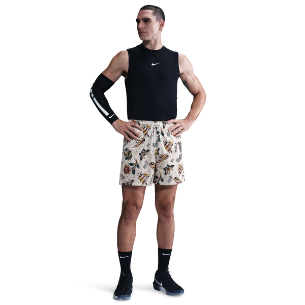 Nike Dri-FIT Practice Mesh 5" Shorts - Men's - Light Khaki/Black