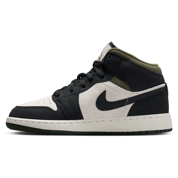 Jordan Air Jordan 1 Mid SE - Boys' Grade School - Off Noir/Light Orewood/Medium Olive - Image 2