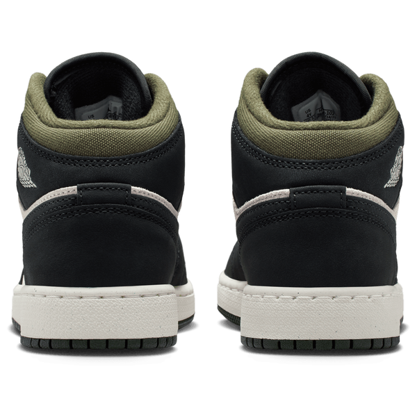 Jordan Air Jordan 1 Mid SE - Boys' Grade School - Off Noir/Light Orewood/Medium Olive - Image 3