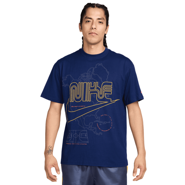Nike Max 90 Short Sleeve T-Shirt - Men's - Blue Void/Gold
